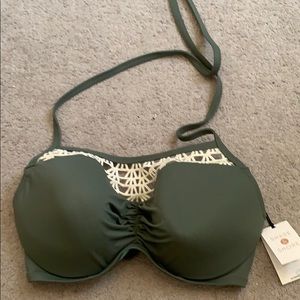 Green and lace bikini